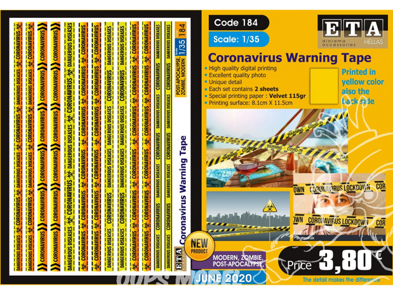 ETA diorama 184 Bande d'avertissement CORONAVIRUS 1/35