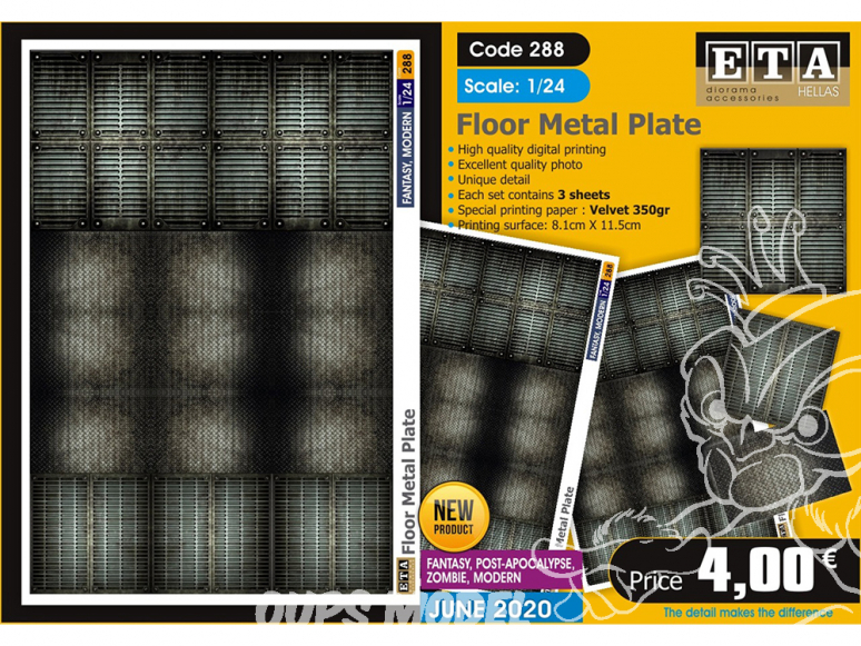 ETA diorama 288 Plaque métallique de plancher Moderne 1/24