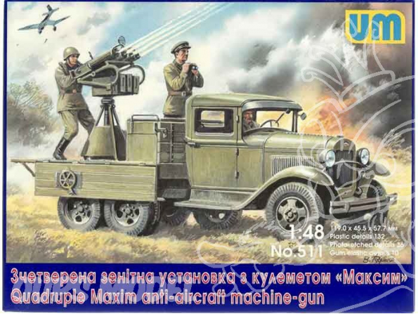 UM Unimodels maquettes militaire 511 CAMION GAZ-AAA ANTI AERIEN avec MITRAILLEUSE 1/48