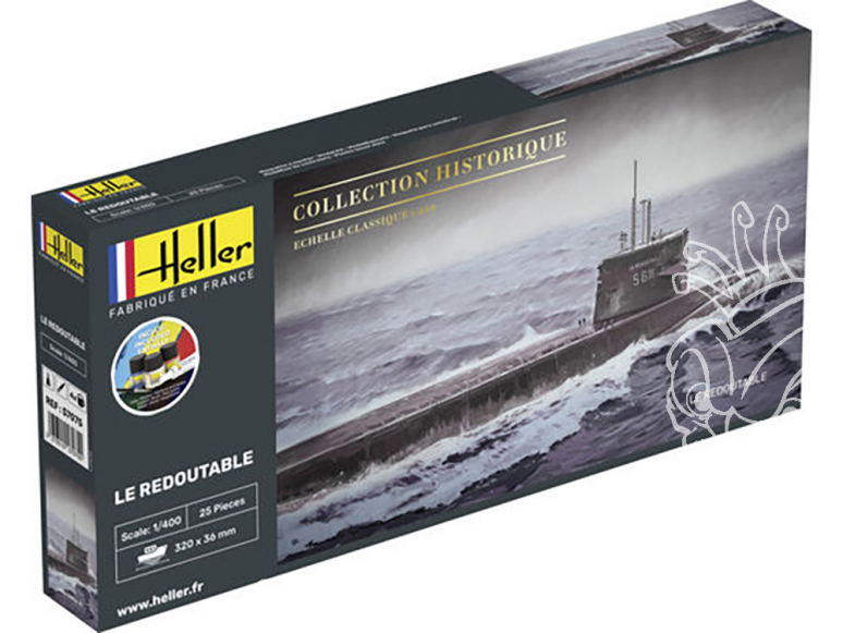 heller maquette sous marin 57075 STARTER KIT U-Boot S/M Redoutable 1/400