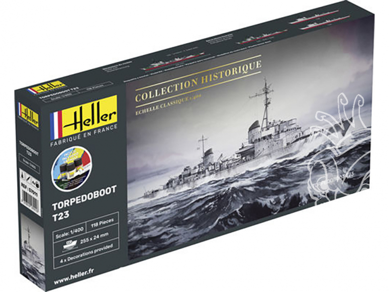 Heller maquette bateau 57011 STARTER KIT Torpedoboot T23 1/400