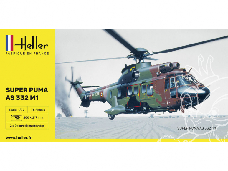 HELLER maquette helicoptere 80367 Super Puma AS 332 M0 1/72