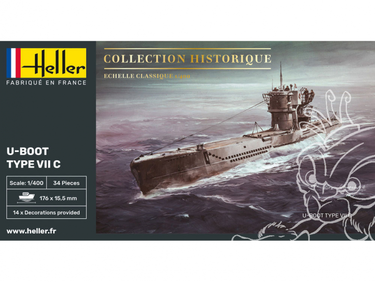 heller maquette sous marin 81002 U-Boot Type VII C 1/400