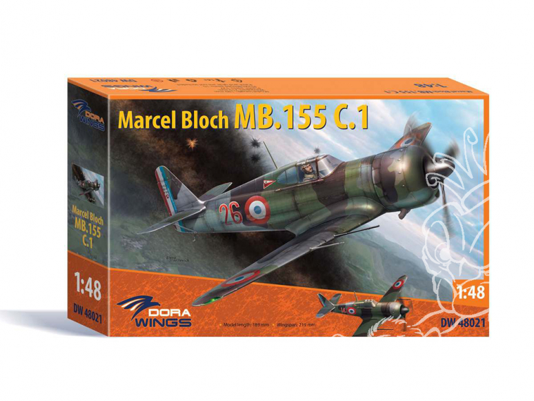 Dora Wings maquette avion DW48021 Marcel Bloch MB.155 C.1 1/48