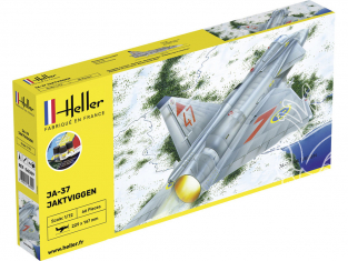 HELLER maquette avion 56309 STARTER KIT Ja-37 Jaktviggen 1/72