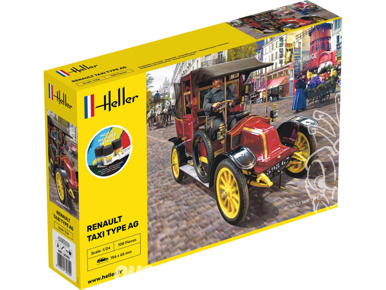 HELLER maquette voiture 35705 STARTER KIT Renault Taxi Type AG 1/24