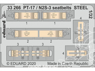 Eduard photodécoupe avion 33266 Harnais métal PT-17 / N2S-3 Icm 1/32