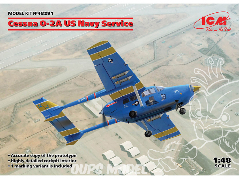 Icm maquette avion 48291 Cessna O-2A US Navy Service 1/48