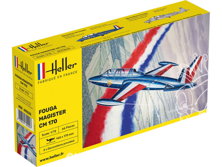 Heller maquette avion 80220 Fouga magister CM170 1/72