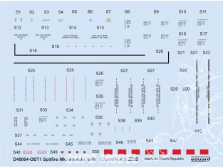 Eduard Decalques avion D48064 Marquages - Stencils Spitfire Mk.I 1/48