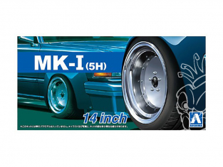 Aoshima maquette voiture 054383 Jantes MK-I (5H) 14" et pneus 1/24