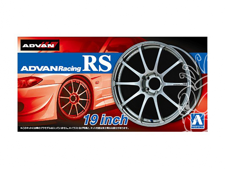 Aoshima maquette voiture 053782 Jantes ADVAN RACING RS 19" et pneus 1/24