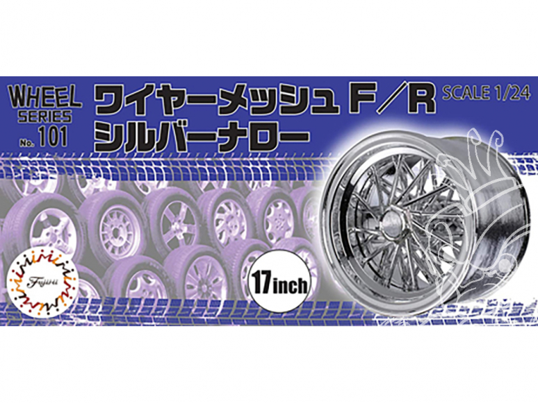 Fujimi maquette voiture 193533 Treillis métallique F / R argent étroit 17" et pneus 1/24