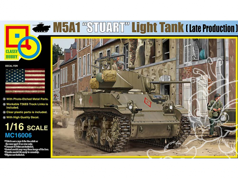 Classy Hobby maquette militaire 16006 M5A1 Stuart late production 1/16