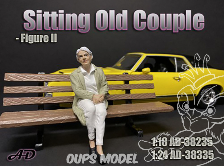 American Diorama figurine AD-38335 Vieux couple assis femme figurine II 1/24