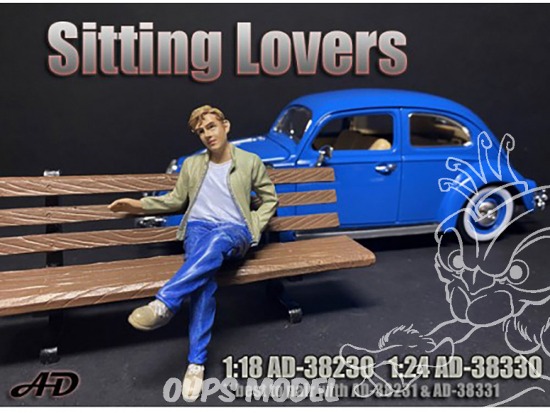 American Diorama figurine AD-38330 Amoureux assis homme figurine I 1/24