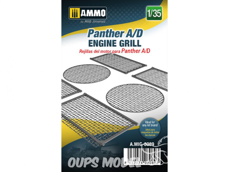 Ammo Mig accessoire 8089 Grille moteur Panther A/D 1/35