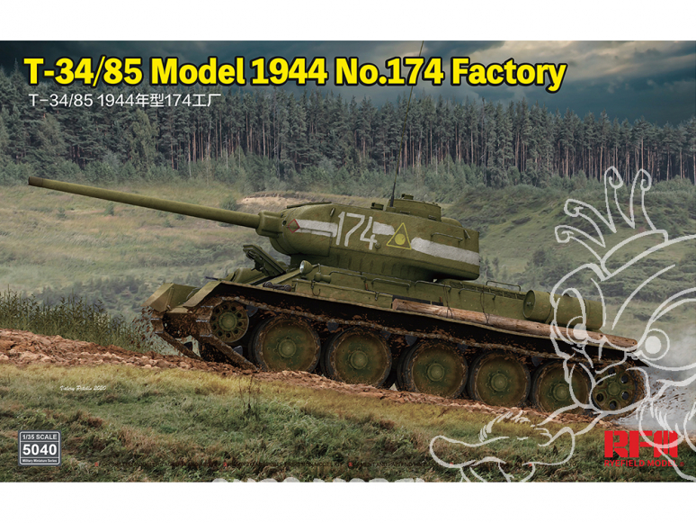 Rye Field Model maquette militaire 5040 T-34/85 Model 1945 No.174 Factory 1/35