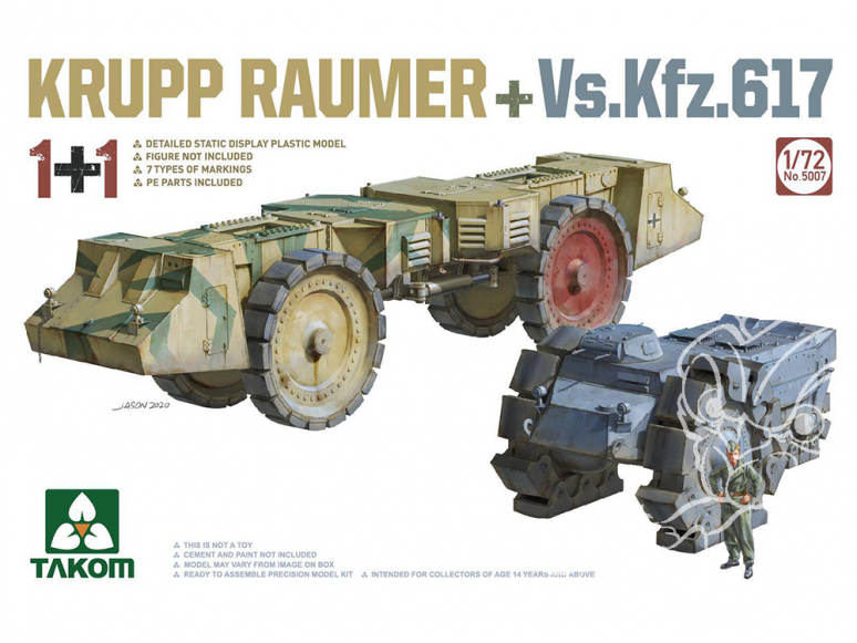 Takom maquette militaire 5007 Krupp Raumer + Vs.Kfz.617 1/72