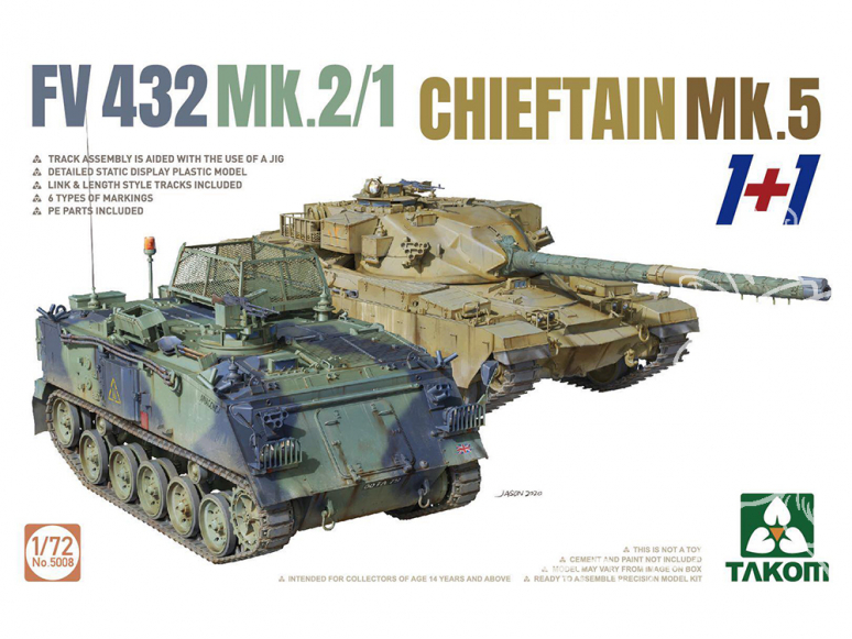 Takom maquette militaire 5008 FV 432 Mk.2/1 + Chieftain Mk.5 1/72