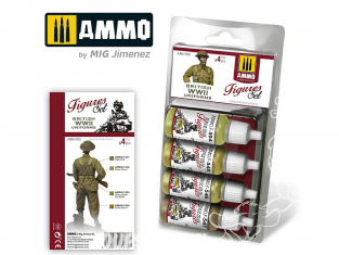 MIG peinture Figurines 7033 Set Uniformes Britanniques WWII 4 x 17ml