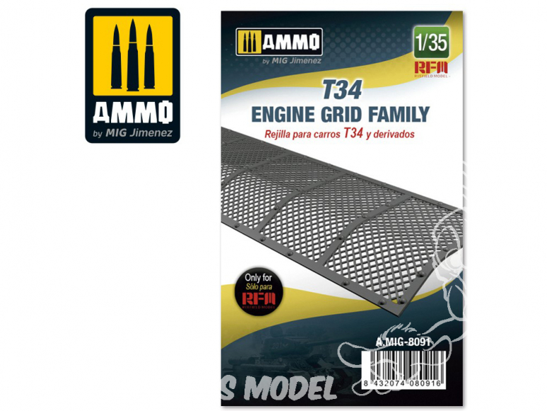 Ammo Mig accessoire 8091 Grille moteur famille T-34 Rye Field Model 1/35