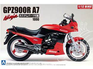 Aoshima maquette moto 054543 KAWASAKI GPZ900R NINJA A7 avec PIÈCES PERSONNALISÉES 1/12