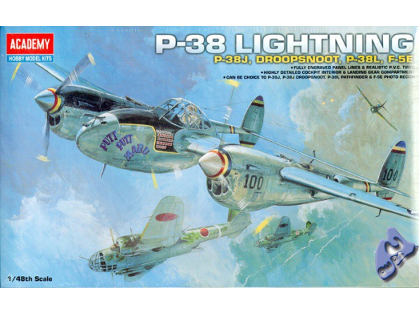 ACADEMY maquettes avion 12282 P-38E/J/L Lightning 1/48