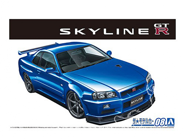 Aoshima maquette voiture 058589 NISSAN BNR34 SKYLINE GT-R V-specⅡ 2002 1/24