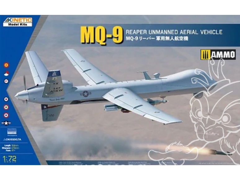 Kinetic maquette avion K72004 Drone MQ-9 Reaper Unmanned Aerial Vehicle 1/72
