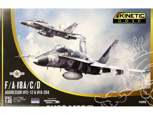 Kinetic maquette avion K48088 F/A-18A/C/D Agressor VFC-12 & VFA-204 Kinetic Gold 1/48