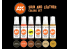 Ak interactive peinture acrylique 3G Set AK11613 Set couleurs peau et cuir 6 x 17ml