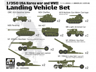 AFV maquette bateau SE73517 Ensemble de vehicule de debarquement U.S. WWII et Korée 1/350