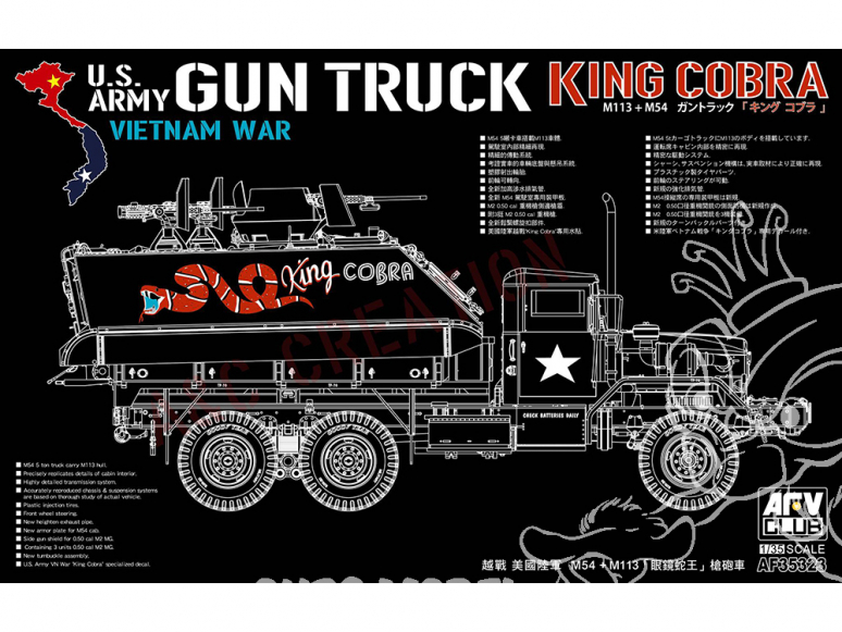 AFV maquette militaire AF35323 M113 et M54 Gun Truck King Cobra vietnam 1/35