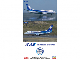 Hasegawa maquette avion 10839 ANA Boeing 737-500 «Super Dolphin 1995/2020» 1/200