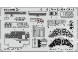 Eduard photodécoupe avion 32979 Amélioration CR.42 Icm 1/32