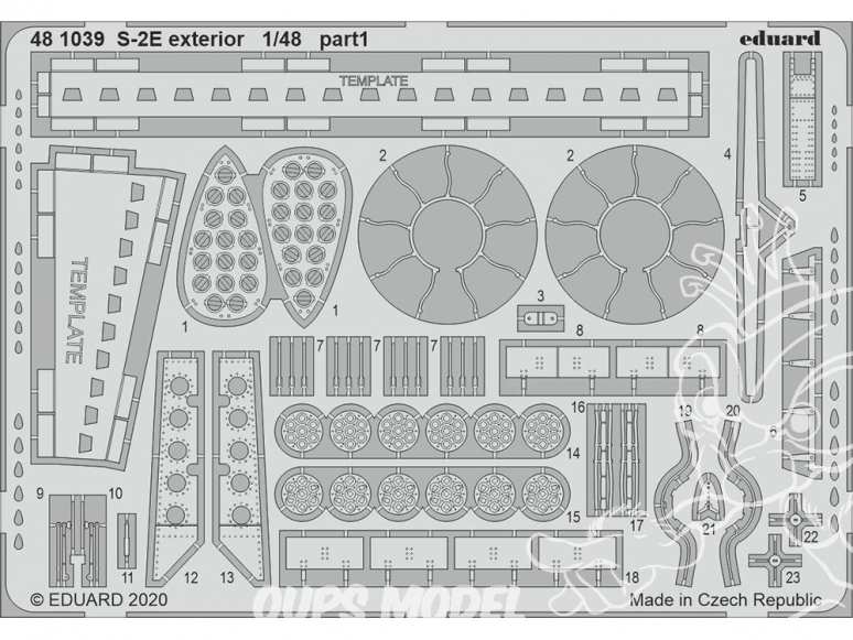 EDUARD photodecoupe avion 481039 Extérieur S-2E Kinetic 1/48