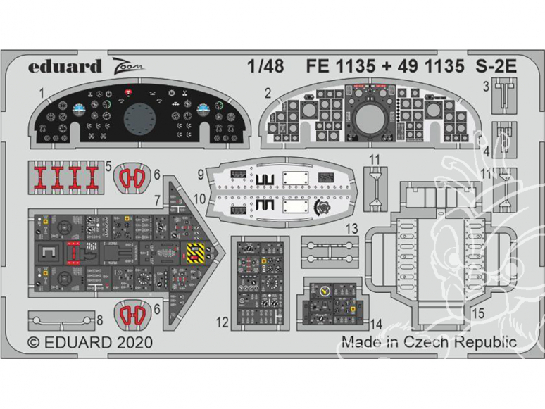 EDUARD photodecoupe avion FE1135 Zoom intérieur S-2E Kinetic 1/48