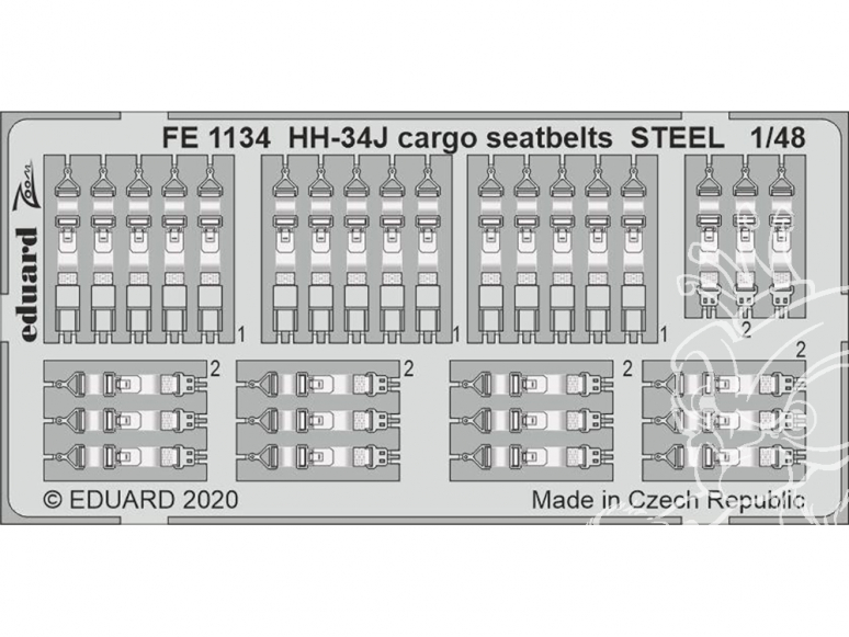 EDUARD photodecoupe hélicoptère FE1134 Harnais cargo métal HH-34J Trumpeter 1/48