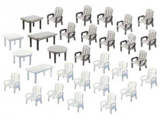 Faller 180439 24 Chaises et 6 Tables de jardin HO