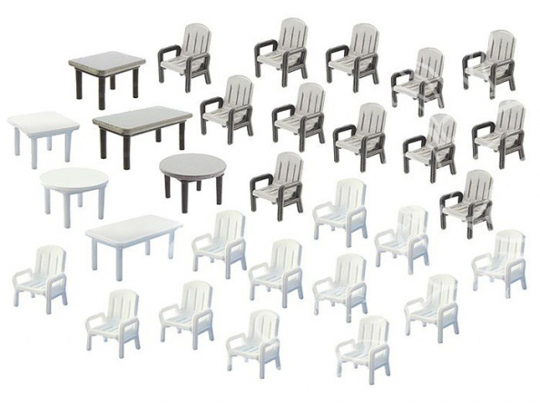 Faller 180439 24 Chaises et 6 Tables de jardin HO