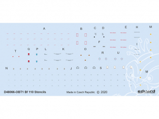 Eduard Decalques avion D48066 Marquages - Stencils Messerschmitt Bf 110 1/48
