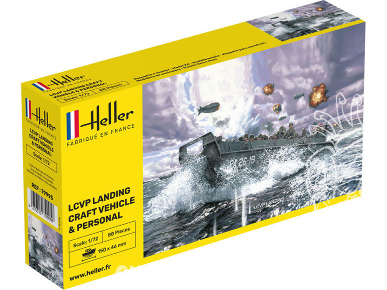 Heller maquette militaire 79995 Péniche de débarquement LCVP avec équipage 1/72