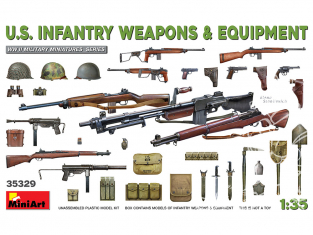 Mini Art maquette militaire 35329 ARMES ET ÉQUIPEMENT D'INFANTERIE AMÉRICAINE WWII 1/35