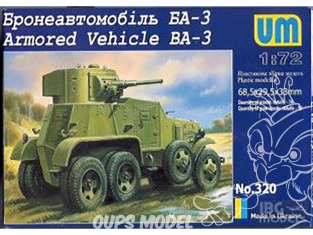 UM Unimodels maquettes militaire 320 Automitrailleuse sovietique BA-3 1/72 1/72