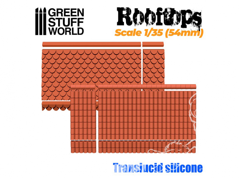 Green Stuff 506853 MOULES en Silicone - Toits 1/35 (54mm)