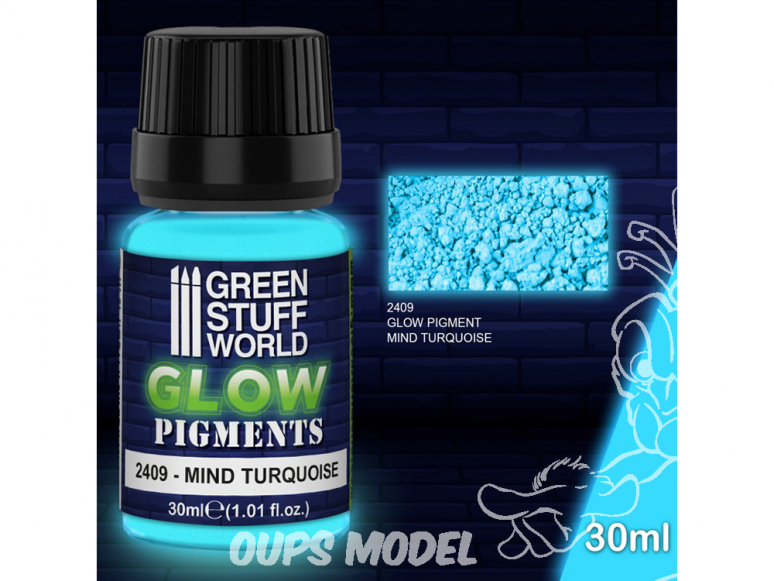 Green Stuff 2409 Poudre luminescente TURQUOISE de l'ESPRIT 30ml