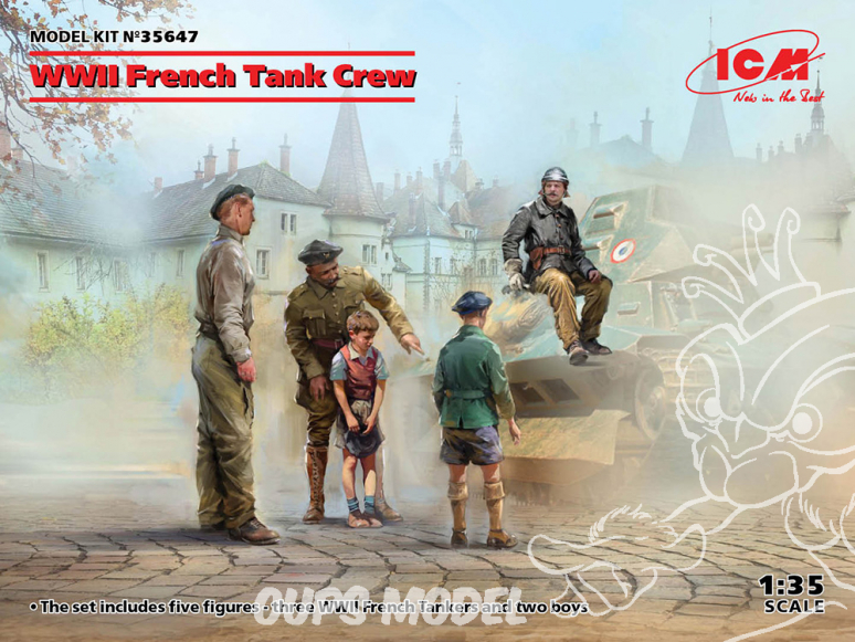 Icm maquette figurines 35647 Equipage de chars Français WWII (100% nouveaux moules) 1/35