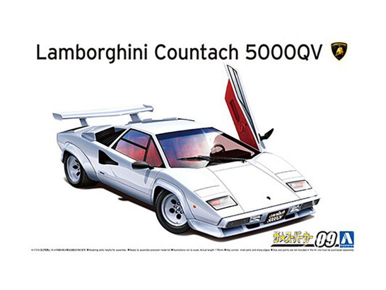 Aoshima maquette voiture 59456 '85 LAMBORGHINI Countach 5000QV 1/24