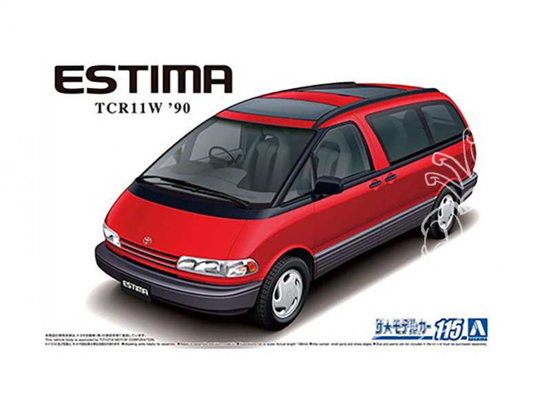 Aoshima maquette voiture 57537 TOYOTA TCR11W ESTIMA TWIN MOON ROOF '90 1/24